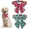 ADOGGYGO 2 Pack Christmas Dog Collar with Bow Tie Classic Plaid Red Green Dog Collars with Removable Bowtie Christmas Collars for Medium Dogs Pets Medium