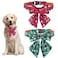 ADOGGYGO 2 Pack Christmas Dog Collar with Bow Tie Classic Plaid Red Green Dog Collars with Removable Bowtie Christmas Collars for Medium Dogs Pets Medium