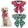 ADOGGYGO 2 Pack Christmas Dog Collar with Bow Tie Classic Plaid Red Green Dog Collars with Removable Bowtie Christmas Collars for Medium Dogs Pets Medium
