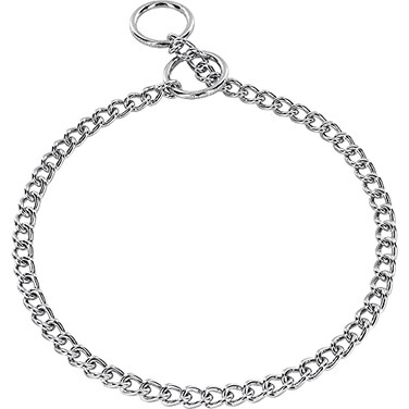 Herm Sprenger Chrome Plated Steel Dog Training Collar Narrow Round Links Slip Dog Chain for Medium Large Dogs Professional Training Collar Made in Germany