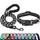 Ladoogo Reflective Dog Collar Padded with Soft Neoprene Breathable Adjustable Nylon Dog Collars for Small Medium Large Dogs Small Pack of 1 Black CollarLeash
