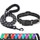 Ladoogo Reflective Dog Collar Padded with Soft Neoprene Breathable Adjustable Nylon Dog Collars for Small Medium Large Dogs Large Pack of 1 Black CollarLeash