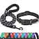 Ladoogo Reflective Dog Collar Padded with Soft Neoprene Breathable Adjustable Nylon Dog Collars for Small Medium Large Dogs Large Pack of 1 Black CollarLeash