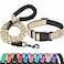 Ladoogo Reflective Dog Collar Padded with Soft Neoprene Breathable Adjustable Nylon Dog Collars for Small Medium Large Dogs Large Pack of 1 Vanilla CollarLeash