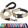 Ladoogo Reflective Dog Collar Padded with Soft Neoprene Breathable Adjustable Nylon Dog Collars for Small Medium Large Dogs Large Pack of 1 Vanilla CollarLeash