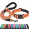 Ladoogo Reflective Dog Collar Padded with Soft Neoprene Breathable Adjustable Nylon Dog Collars for Small Medium Large Dogs Medium Pack of 1 Orange CollarLeash