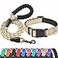Ladoogo Reflective Dog Collar Padded with Soft Neoprene Breathable Adjustable Nylon Dog Collars for Small Medium Large Dogs Medium Pack of 1 Vanilla CollarLeash