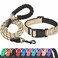 Ladoogo Reflective Dog Collar Padded with Soft Neoprene Breathable Adjustable Nylon Dog Collars for Small Medium Large Dogs Medium Pack of 1 Vanilla CollarLeash