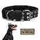 Periflowin Tactical Dog Collar Military Adjustable Dog Collars Soft Nylon Training Collar with Patch Heavy Duty Metal Buckle Collars for Medium Large Dogs Black L
