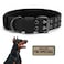 Periflowin Tactical Dog Collar Military Adjustable Dog Collars Soft Nylon Training Collar with Patch Heavy Duty Metal Buckle Collars for Medium Large Dogs Black L