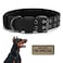 Periflowin Tactical Dog Collar Military Adjustable Dog Collars Soft Nylon Training Collar with Patch Heavy Duty Metal Buckle Collars for Medium Large Dogs Black L