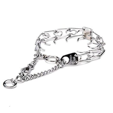 Herm Sprenger Prong collars Herm Sprenger Chrome Plated Ultra Plus Prong Collar with Swivel and Quick Release Snap Hook 225 mm x 16 inches
