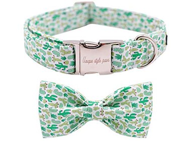 Unique Style Paws Dog Collar with Bow Bowtie Dog Collar Adjustable Collars for Small Medium Large Dogs and Cats