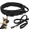 Antswish Tactical Dog Collar Leash Set Adjustable Military Training Nylon Collar Dog Training with Control Handleand Metal Buckle Dog Collar for Medium Large Dogs BlackM