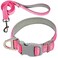 BARKBAY Dog Collar for Medium Small Large Dogs Reflective with LeashCollar and Leash for DogsSoft Neoprene Padded 2 PackPinkXS