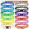 GAMUDA Puppy Collars Super Soft Nylon Adjustable Whelping ID Bands Footprint Pattern Litter Set with 2 Record Keeping Charts 12 Pack S