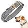 Auroth Dog Collar for Medium Large Dogs Reflective Dog Collar Soft Nylon Adjustable Dog Collars with Heavy Duty Metal D Ring Tangle Free Large157271 Grey