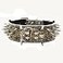 haoyueer Sharp Spiked Studded Dog Collar 2 Inch Width Stylish Leather Dog Collars for Medium Large Dogs PitbullLabradorBoxer Rottweiler German ShepherdGold BrownM