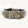 haoyueer Sharp Spiked Studded Dog Collar 2 Inch Width Stylish Leather Dog Collars for Medium Large Dogs PitbullLabradorBoxer Rottweiler German ShepherdGold BrownM