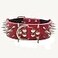 Haoyueer Sharp Spiked Studded Dog Collar 2 Inch Width Stylish Leather Dog Collars for Medium Large Dogs PitbullLabradorBoxer Rottweiler German ShepherdRedM