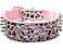 haoyueer Spiked Leather Dog Collar Bullet Rivets Studded 2 Inch Width Stylish Leather Dog Collars for Medium Large Dogs PitbullPink LeopardM