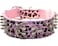 haoyueer Spiked Leather Dog Collar Bullet Rivets Studded 2 Inch Width Stylish Leather Dog Collars for Medium Large Dogs PitbullPink LeopardM