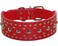 Pimaodog Studded Dog Collar Leather Dog Collar for Medium Large Dogs Pitbull Doberman L1922 inch Red