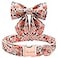 Unique style paws Dog Collar with Tie Adjustable Pink Bowtie Puppy Collars for Small Medium Large Dogs and CatsM