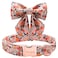 Unique style paws Dog Collar with Tie Adjustable Pink Bowtie Puppy Collars for Small Medium Large Dogs and CatsM