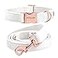 ARING PET Dog Collar and Leash Set Soft White Velvet Dog Collar and Leash Adjustable Collars for Dogs