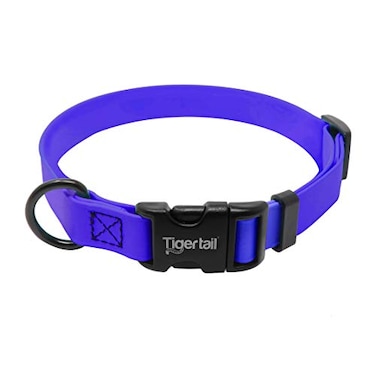 Tiger Tail Small Indigo Dog Collar Waterproof and OdorProof for Active Pets Durable AntiMat and Lightweight Design Made with Premium Coated Nylon Suitable for Small Breed Dogs