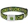 Buckle-Down BuckleDown Dog Collar Seatbelt Buckle Kawaii Loki Standing Pose Text Green Yellow Multi Color 1 Wide fits 1117 Neck Medium DCSBTHAIWTH02410M