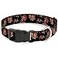 Buckle-Down BuckleDown 1117 Red Roses Scattered Black Plastic Clip Collar Medium
