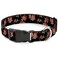 Buckle-Down BuckleDown 1117 Red Roses Scattered Black Plastic Clip Collar Medium