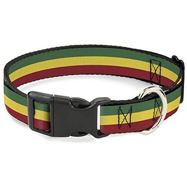 Buckle-Down BuckleDown PCW21802M Rasta Plastic Clip Collar Medium1117