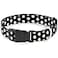 Buckle-Down Dog Collar Plastic Clip Daisies Scattered Black White Yellow 11 to 17 Inches 10 Inch Wide