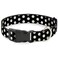 Buckle-Down Dog Collar Plastic Clip Daisies Scattered Black White Yellow 11 to 17 Inches 10 Inch Wide