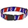 Buckle-Down Dog Collar Plastic Clip Steal Your Face Lightning Bolt Repeat Red White Blue 11 to 17 Inches 10 Inch Wide