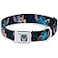 Buckle-Down Dog Collar Seatbelt Buckle Stitch Snacking Poses Black Blue 15 to 26 Inches 10 Inch Wide