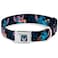 Buckle-Down Dog Collar Seatbelt Buckle Stitch Snacking Poses Black Blue 15 to 26 Inches 10 Inch Wide