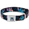 Buckle-Down Dog Collar Seatbelt Buckle Stitch Snacking Poses Black Blue 15 to 26 Inches 10 Inch Wide