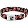 Buckle-Down BuckleDown Seatbelt Buckle Dog Collar Red Roses Scattered Black 1 Wide Fits 1526 Neck Large