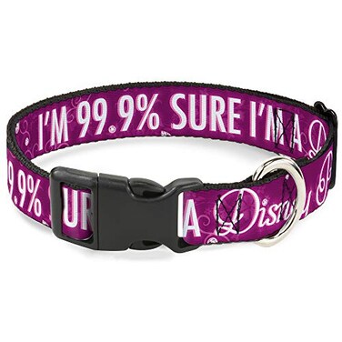 Buckle-Down BuckleDown Plastic Clip Collar IM 999 SURE IM A DISNEY PRINCESS PinksWhite 1 Wide Fits 1526 Neck Large