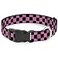 Buckle-Down Dog Collar Plastic Clip Checker Black Pink 15 to 26 Inches 10 Inch Wide