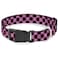 Buckle-Down Dog Collar Plastic Clip Checker Black Pink 15 to 26 Inches 10 Inch Wide
