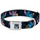 Buckle-Down Dog Collar Seatbelt Buckle Stitch Snacking Poses Black Blue 16 to 23 Inches 15 Inch Wide