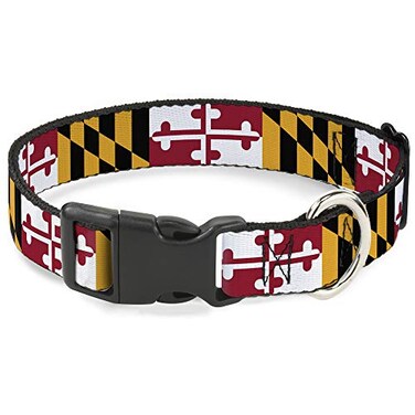 Buckle-Down BuckleDown 1832 Maryland Flags Plastic Clip Collar Wide Large