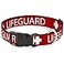 Buckle-Down BuckleDown Plastic Clip Collar LIFEGUARDLogo RedWhite 15 Wide Fits 1832 Neck Large