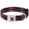 Buckle-Down Dog Collar Seatbelt Buckle Batman Shield Chainlink Black Hot Pink 20 to 31 Inches 15 Inch Wide