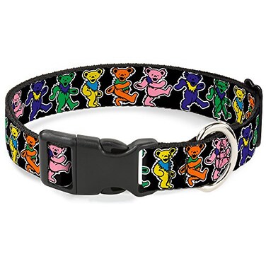Buckle-Down BuckleDown Plastic Clip Collar Dancing Bears BlackMulti Color 12 Wide Fits 812 Neck Medium